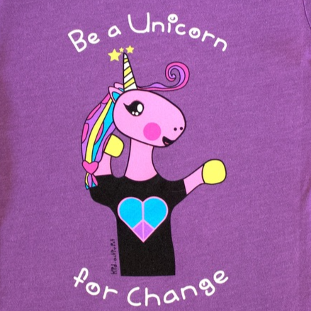 Unicorn For Change, Premium Youth Girls Tee - Purple Berry