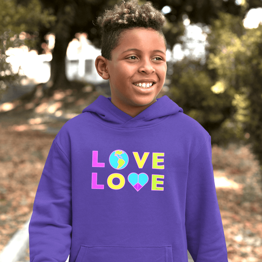 Love & Peace, Heavy-Blend Youth Unisex Hoodie hoodies, this kid.activist product gives back to your choice of non-profits!