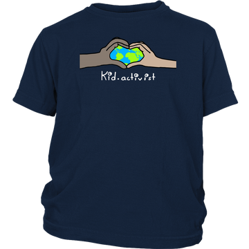 DISCONTINUED - Love EARTH, Premium Youth Unisex Tee T-shirt, this kid.activist product gives back to your choice of non-profits!