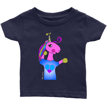 Unicorn, Premium Baby Tee - Asphalt/Navy T-shirt, this kid.activist product gives back to your choice of non-profits!