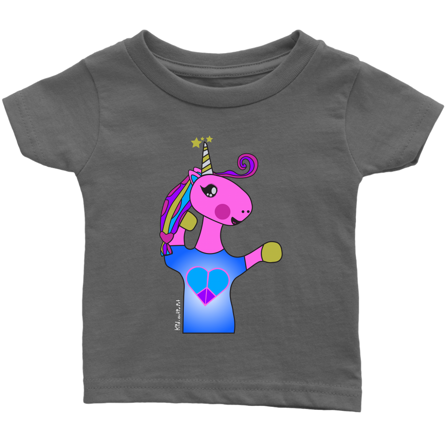 Unicorn, Premium Baby Tee - Asphalt/Navy T-shirt, this kid.activist product gives back to your choice of non-profits!