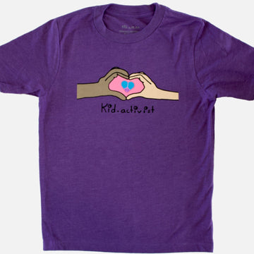 Hands on Heart, Premium Youth Unisex Tee Shirt, this kid.activist product gives back to your choice of non-profits!
