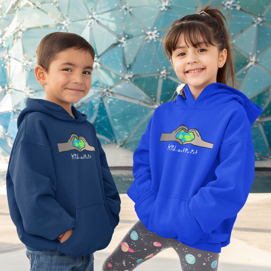 Love Earth, Heavy-blend Youth Unisex Hoodie Hoodie, this kid.activist product gives back to your choice of non-profits!